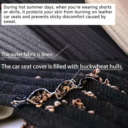 Gray Car Seat Covers,2 Pack Buckwheat Hulls Bottom Seat Covers for Cars,Universal Car Seat Cushion(2Pc Gray Front Seat)