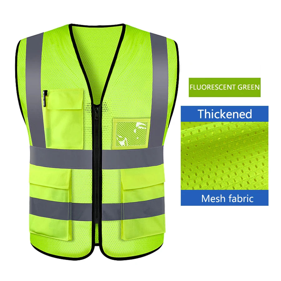 Safety High Visibility Vest Adjustable Security Vests Traffic Night Outdoor for Running Cycling Sports