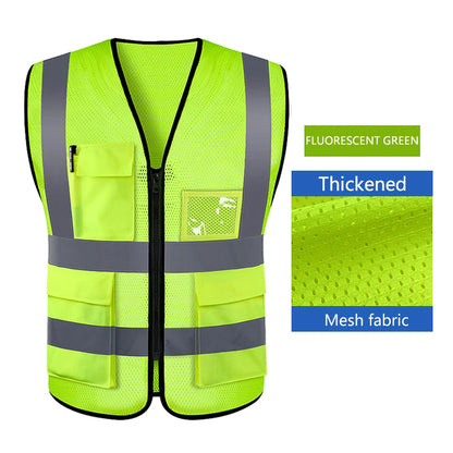 Safety High Visibility Vest Adjustable Security Vests Traffic Night Outdoor for Running Cycling Sports