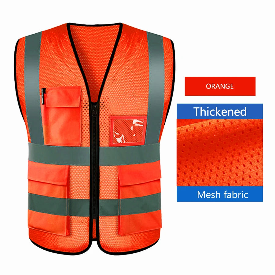 Safety High Visibility Vest Adjustable Security Vests Traffic Night Outdoor for Running Cycling Sports