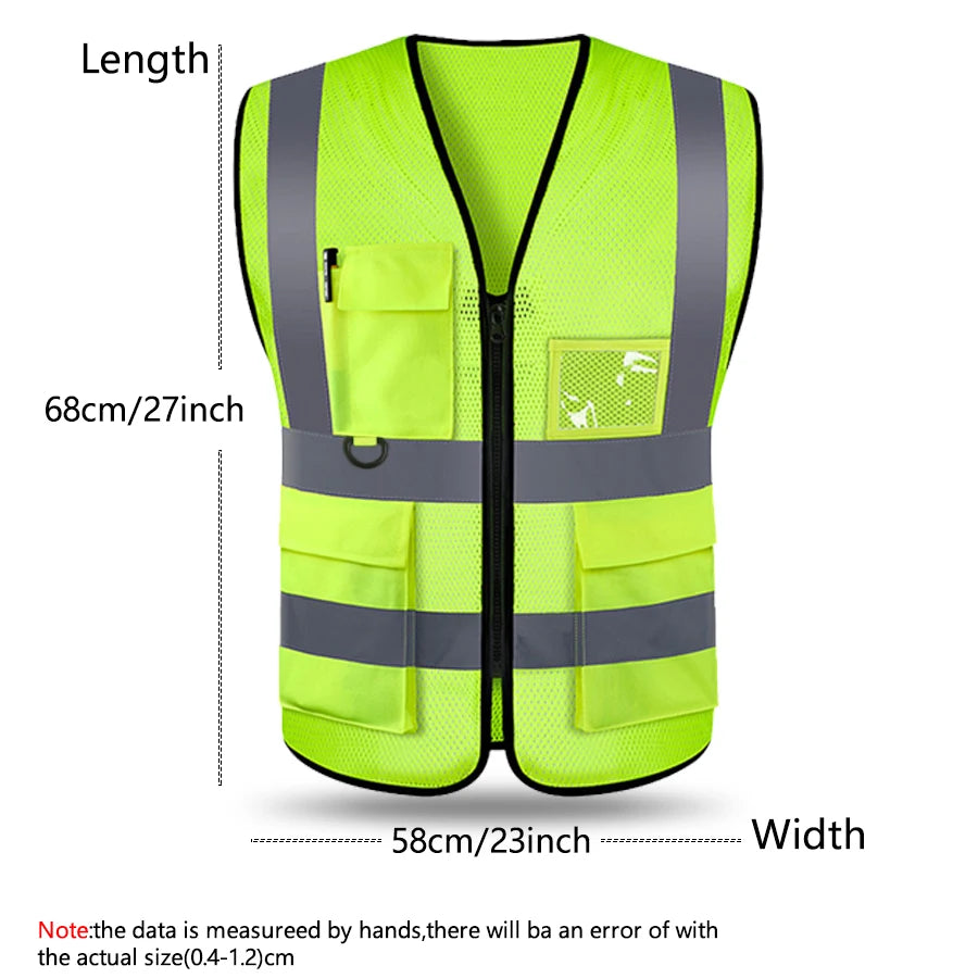 Safety High Visibility Vest Adjustable Security Vests Traffic Night Outdoor for Running Cycling Sports