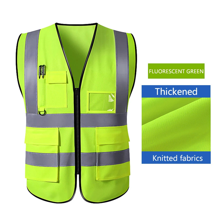 Safety High Visibility Vest Adjustable Security Vests Traffic Night Outdoor for Running Cycling Sports