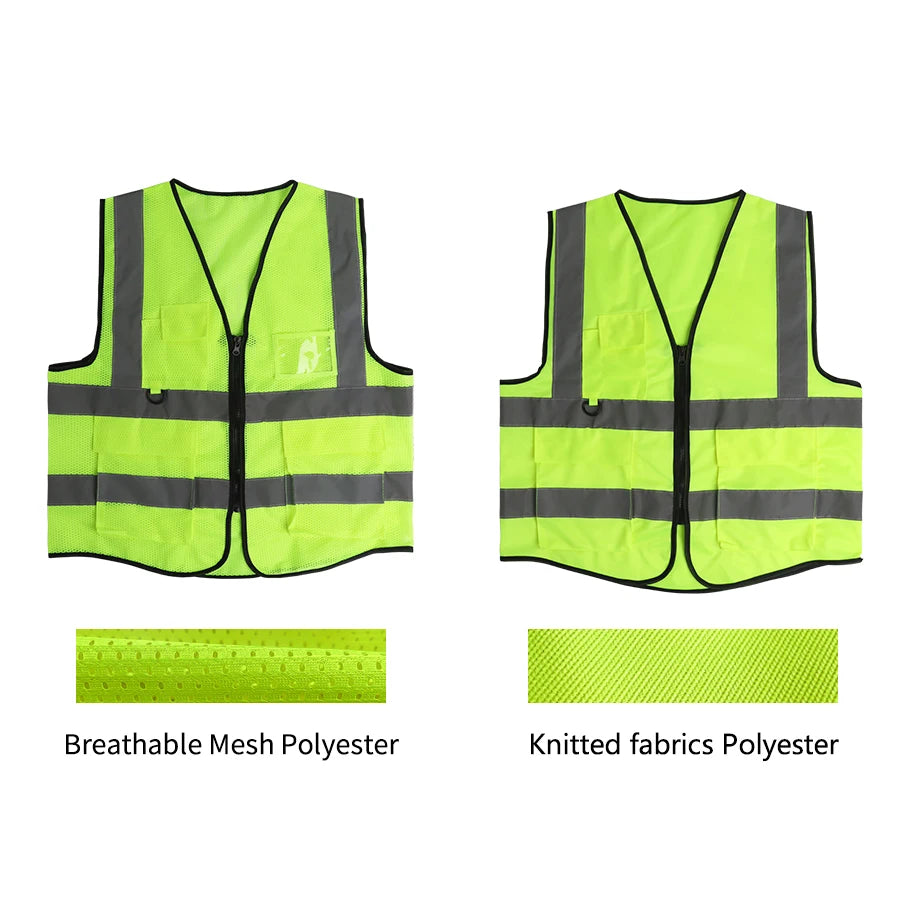 Safety High Visibility Vest Adjustable Security Vests Traffic Night Outdoor for Running Cycling Sports